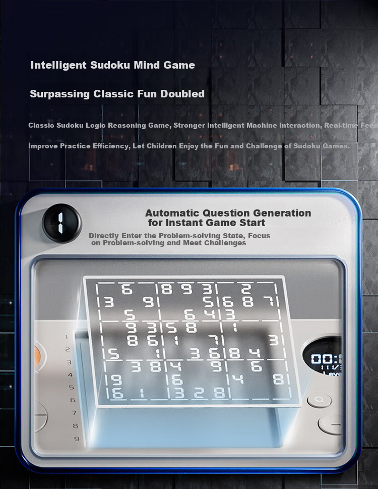 Science can Smart Handheld Sudoku Machine, Children's Holiday Gift, Step-By Training, Thinking Puzzle Toy for Boys And Girls' Birthdays 11