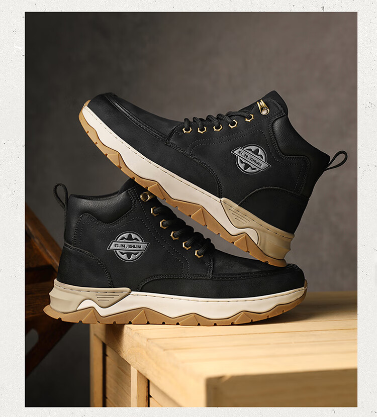 Bull Family Martin Boots Men 2026 Autumn Winter New High-Top Sneakers Men's Casual Outdoor Sports Hiking Shoes 18