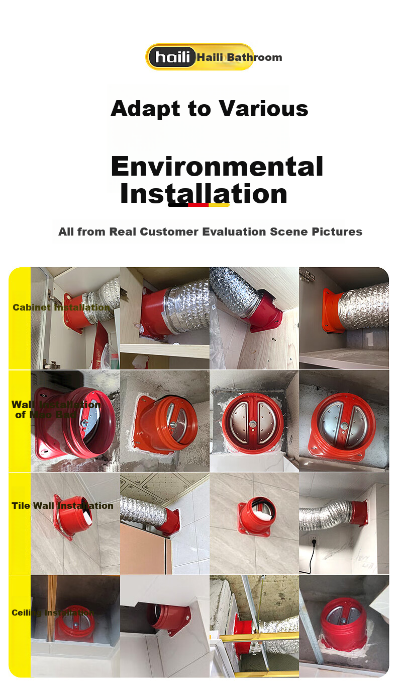 Haili Range Hood Check Valve, Kitchen Duct-Specific Non-Return Valve, One-Way Valve, Smoke Stopper, Backflow Prevention Valve, Fireproof Universal Y08 27