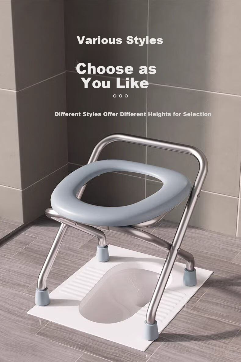 Yagao Foldable Elderly Portable Toilet Chair, Height 38cm, Suitable for Pregnant Women, Non-Slip Base, Portable Toilet Stool, Squat-To Chair 1