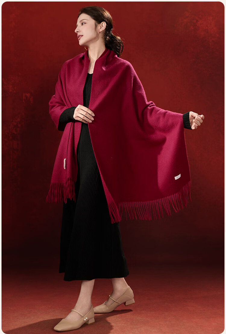 JIUMU Cashmere Scarf for Women, Autumn And Winter Wool Warm Shawl, Gift for Girls Or Mothers, Christmas Birthday Present, Gift Box Packaging 15