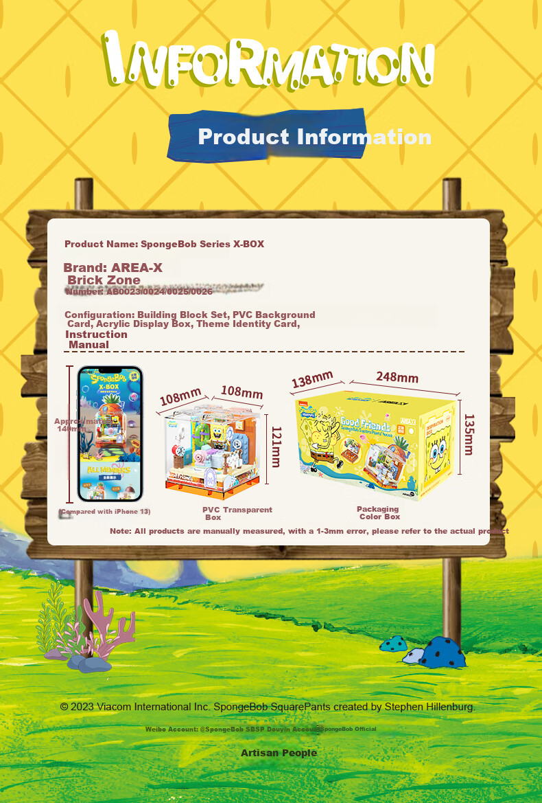 AREA-X SpongeBob SquarePants Series Building Blocks Toy Trendy Birthday Gift Pineapple House Restaurant AB0050 9