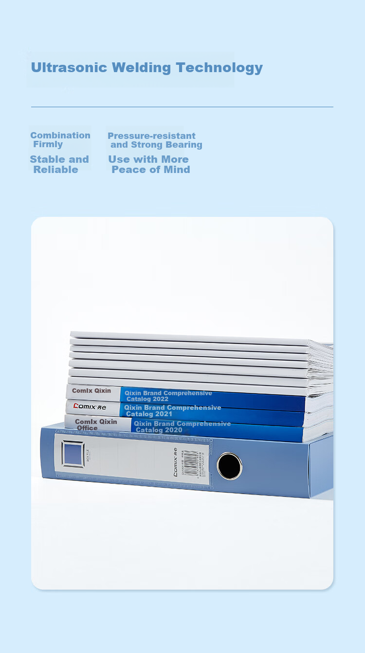 COMIX Set of 10, 55mm Thick File Box/A4 Document Box/Durable Adhesive Storage Box, Financial Record Organizer, Blue EA1008-10 2