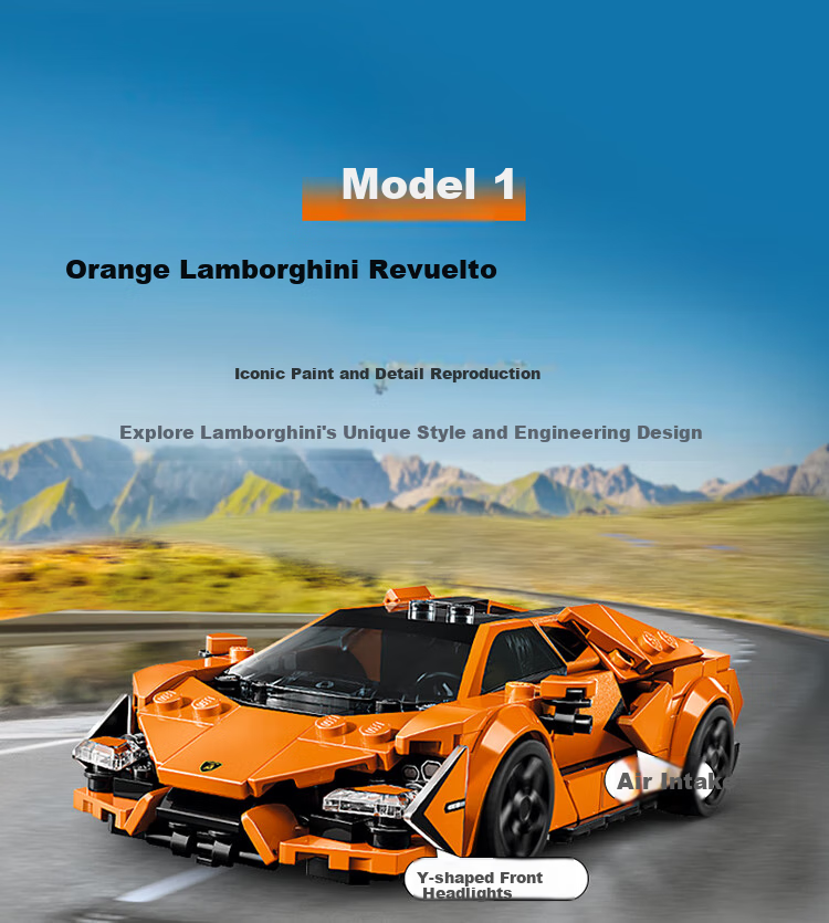 LEGO Building Blocks Racing Car Series 77238, Lamborghini Race Car, Boys And Girls Children's Toy, Birthday Gift, Home Decoratio 4