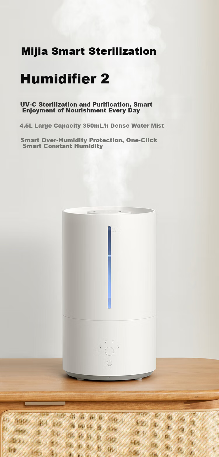 Mijia Xiaomi Smart Disinfecting Humidifier 2, Bedroom Quiet Operation, Sterilization for Pregnant Women And Infants, Intelligent Constant Humidity, Top Water Filling, Moisturizing Gift, 4.5L Large Capacity MJJSQ05DY 1