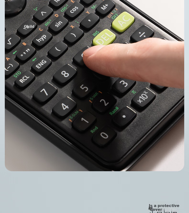 Deli Dual Power Scientific Calculator for Exams And Students, Multi-Functional Electronic Calculator for Middle And High School Students, CPA Exam Preparation, Black TE703 4