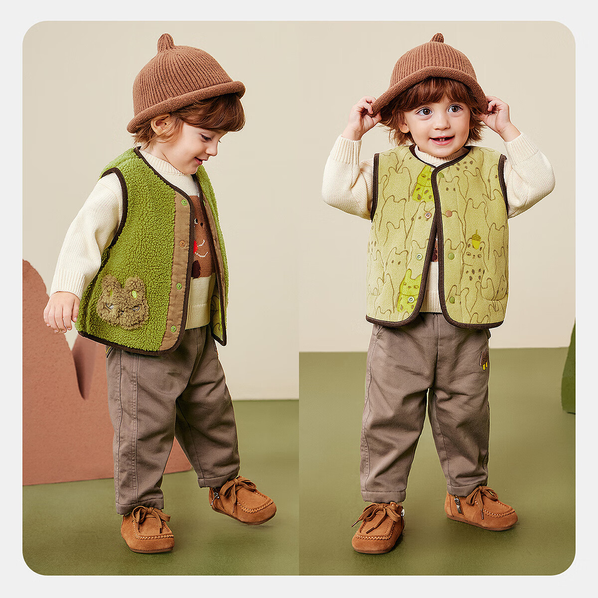 Minibala Unisex Kids Anti-Static Vest Double-Sided Wearable Children's Sleeveless Jacket 2025 Winter