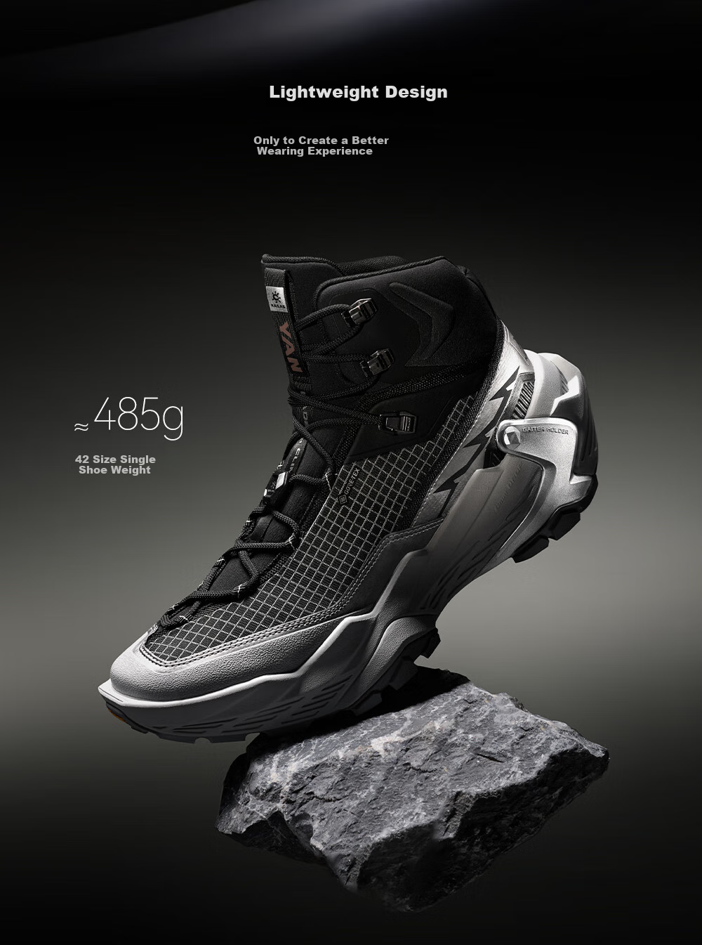 KAILAS YAN Hiking Shoes, Men's Outdoor GTX Waterproof Mountaineering Boots, Stable Support, Lightweight Non-Slip Sports Shoes 7