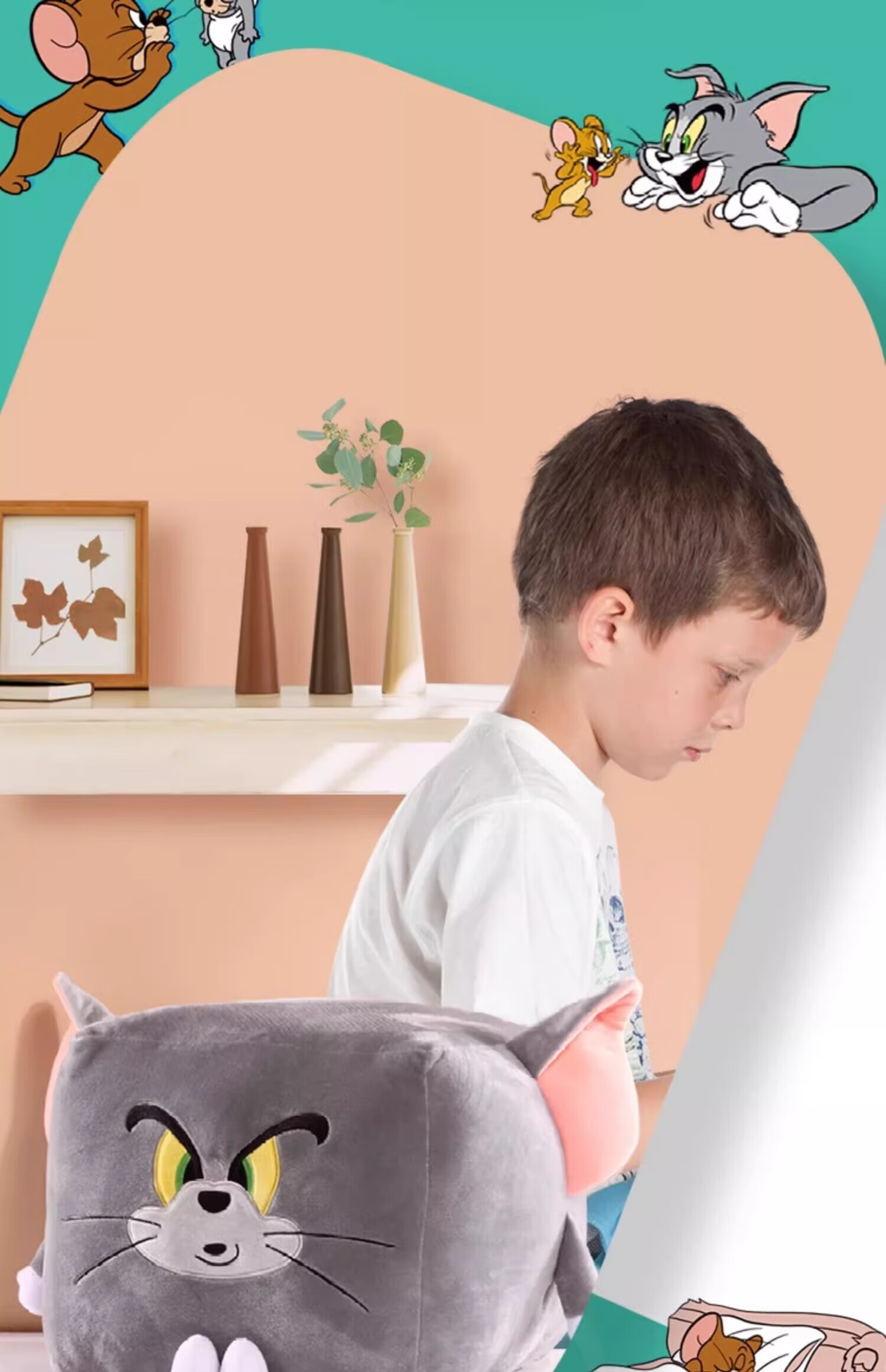 Tom and Jerry Plush Long Body Pillow Sleeping Pillow Girl Hugging Doll Cushion Toy Tom Cat Deluxe Edition 65cm 37