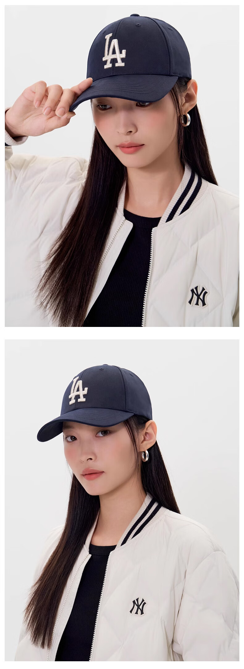 MLB Baseball Cap Unisex Couple Hard Top Duckbill Hat Autumn Winter Sports Hat Four Seasons 3ACPB095N-50BRS-F 5