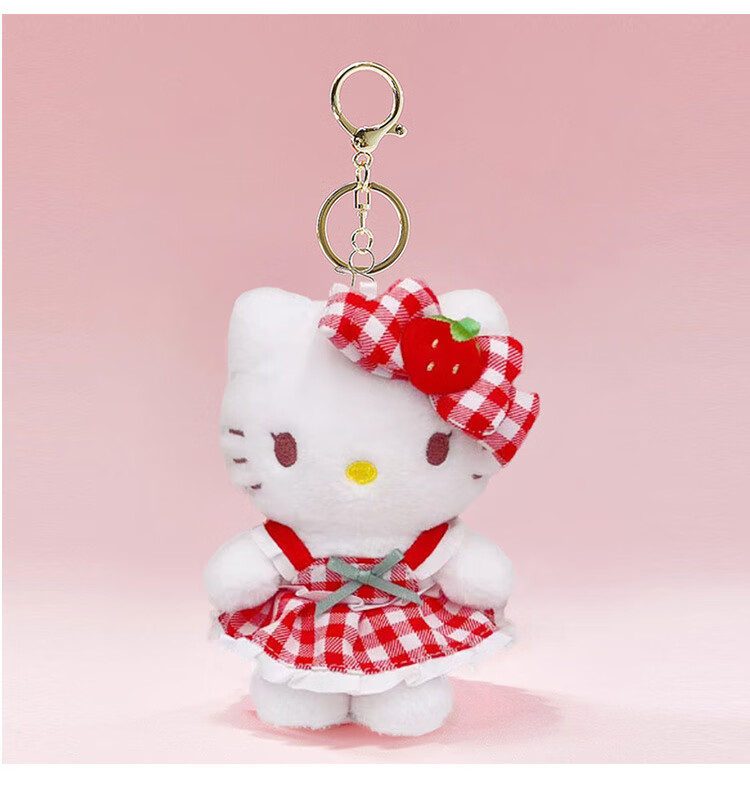 Hello Kitty Sanrio Plush Doll Keychain Birthday Gift for Girls Kitty Cat Backpack Pendant 6