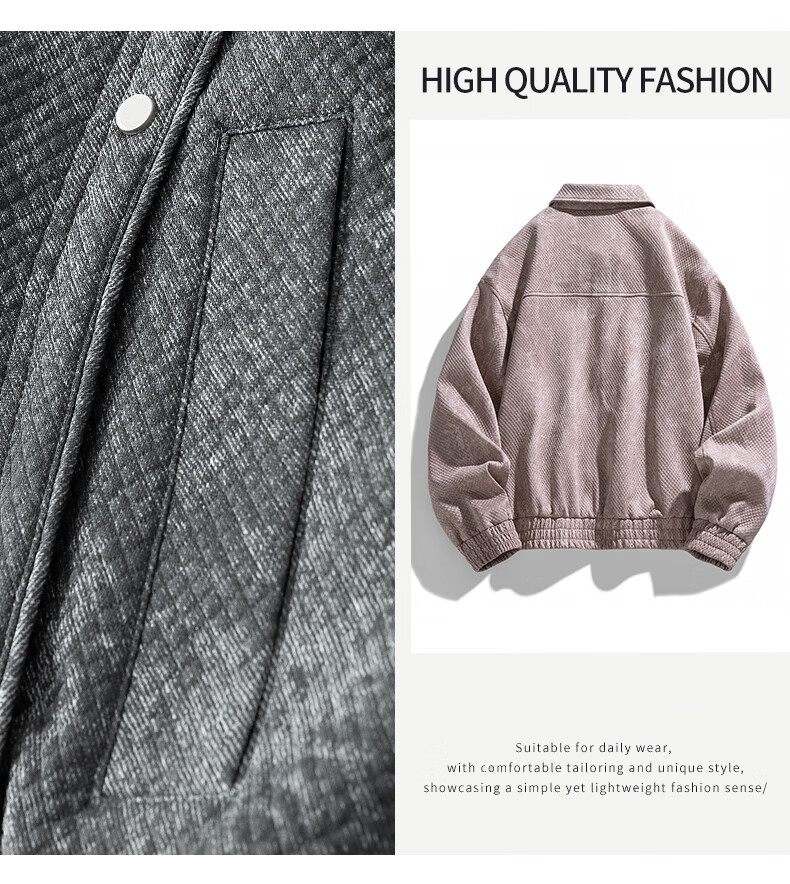 :CHOCOOLATE IT American Vintage Lapel Jacket Men Autumn New Trendy Brand Design Loose Casual Coat Retro Blue L 3