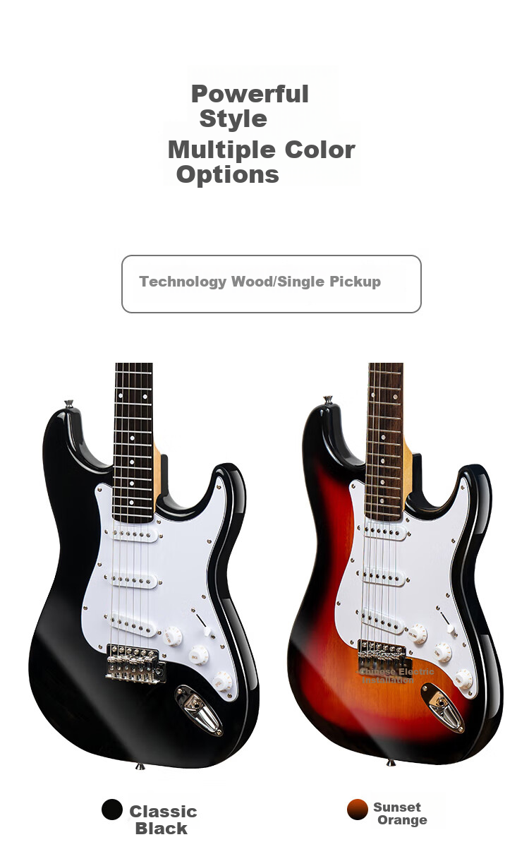 MOSEN MS-SS60BK Electric Guitar, ST Model with Tremolo Bar, Single-Coil Beginner Entry-Level Electric Guitar, Elegant Black 17