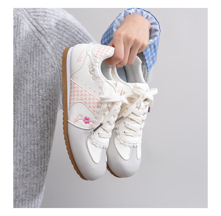 Warrior Women's Sweet Trendy German Training Shoes Spring Autumn New Versatile Casual Student Sports Sneakers Gray Green Size 36 10