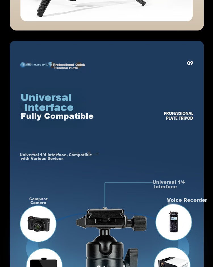 Fotopro A5i+55QS+SJ-85, Buckle Design Panoramic Ball Head, Variable Monopod, Mirrorless Digital Camera Photography Tripod, Feather Gray 12