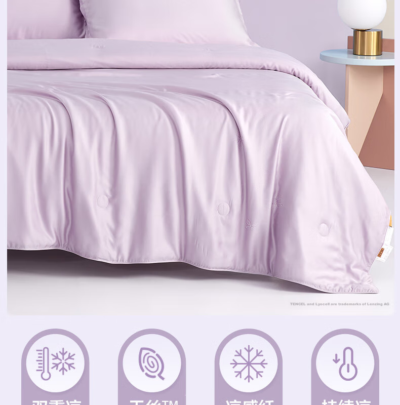 BEYOND Home Textiles Summer Cooling Quilt 100s Lenzing Tencel Cooling Comforter, Cooling Value 0.28, Washable Air Conditioning Quilt, 200*230cm 1