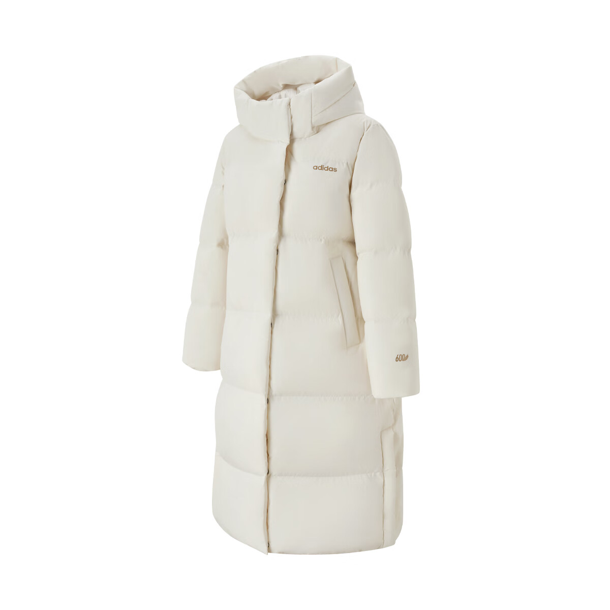 Adidas Women's Long Hooded Down Jacket Winter Fashion Trendy Sports Comfortable Warm Coat Shadow Brown L 1