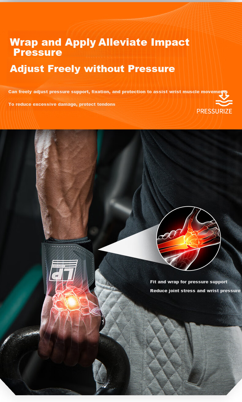 LP Wrist Support for Men, Fitness Wristband, Gym Strength Bench Press Wrist Guard, Anti-Sprain Sports Wristband, Basketball Compression Band 6