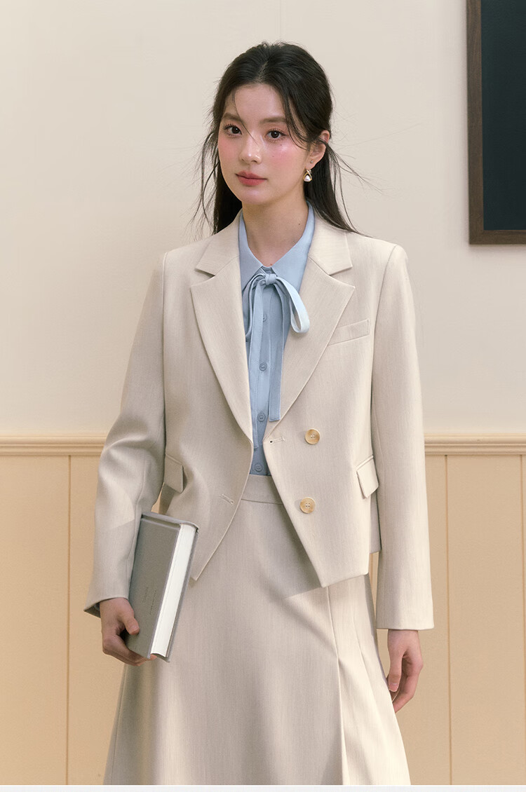 Miss Bird Lightweight Office Commuter Suit Set for Women Petite Short Blazer Professional Interview Formal Wear 1