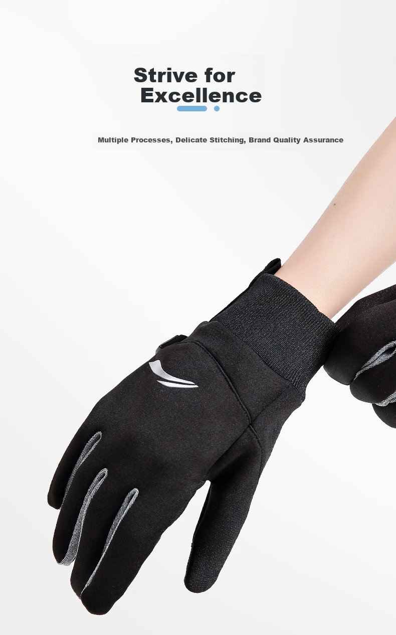 Li-Ning Cycling Gloves for Winter, Unisex Warm Motorcycle Bicycle Windproof Cold-Resistant Sports Outdoor Running Touchscreen Gloves 2