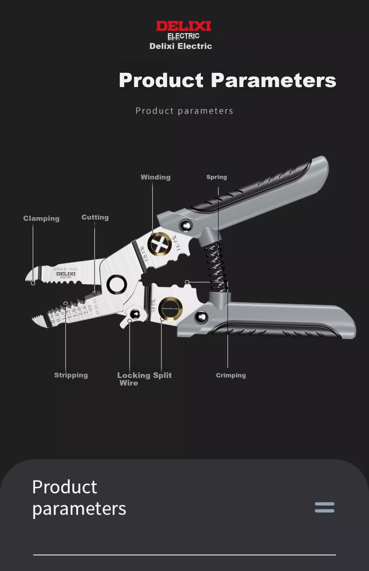 DELIXI Wire Stripping Pliers, Electrician's Specialized Wire Cutter, Multifunctional Stripping Pliers, Handheld Multi-Function Wire Separator And Crimping Pliers 20