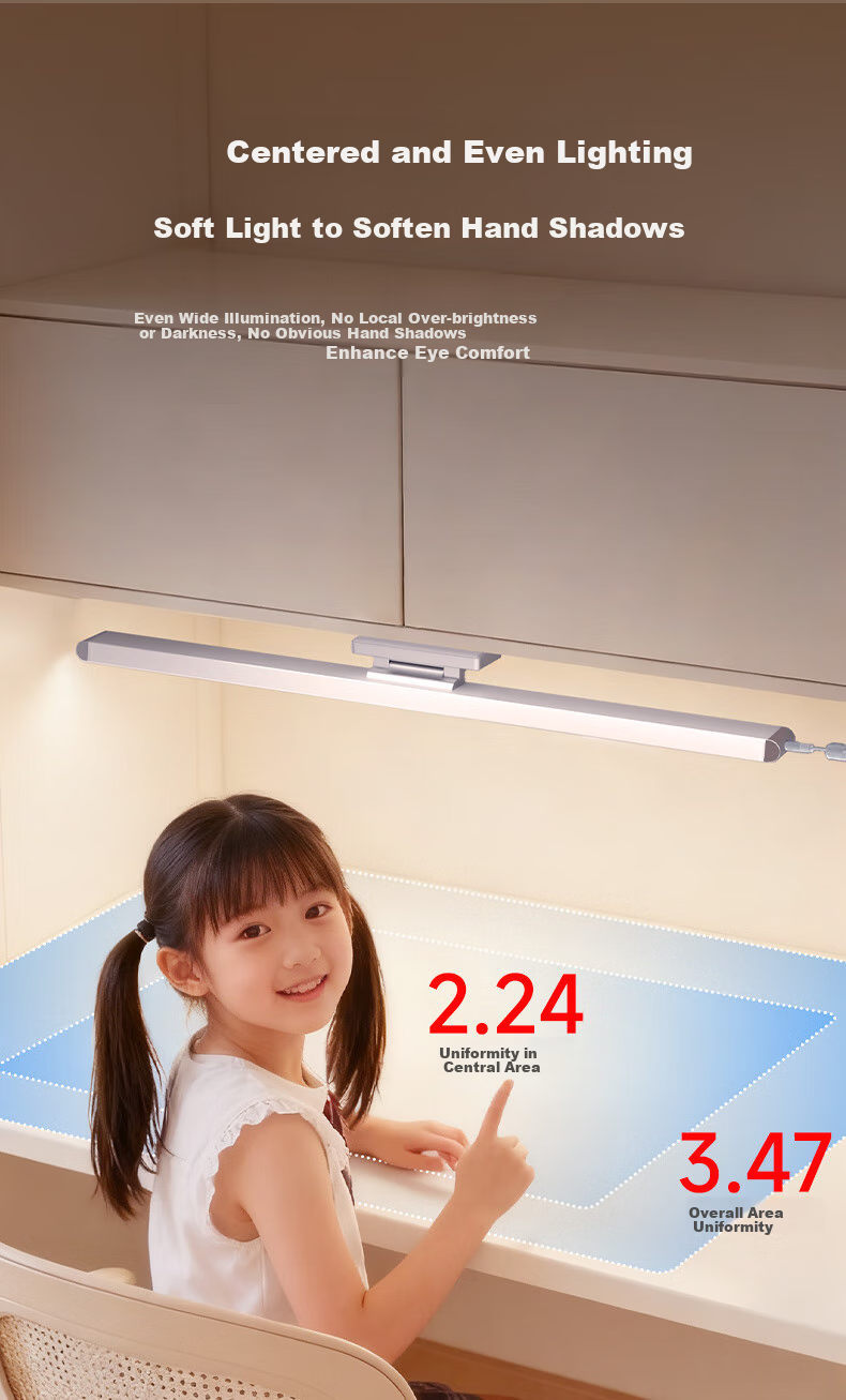 Haishibao Eye Protection Desk Lamp with Magnetic Suction, Wall-Mounted Full Spectrum Lamp for Study, Cool Light for Bunk Beds And Cabinets AM53-24W 9