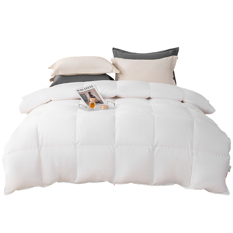 Hengyuanxiang down Comforter, High-Count Pure Cotton, 100% White Duck Down, Autumn And Winter Duvet Insert (Filling Weight 1000g), Approximately 4 Jin, 2×2.3m, White
