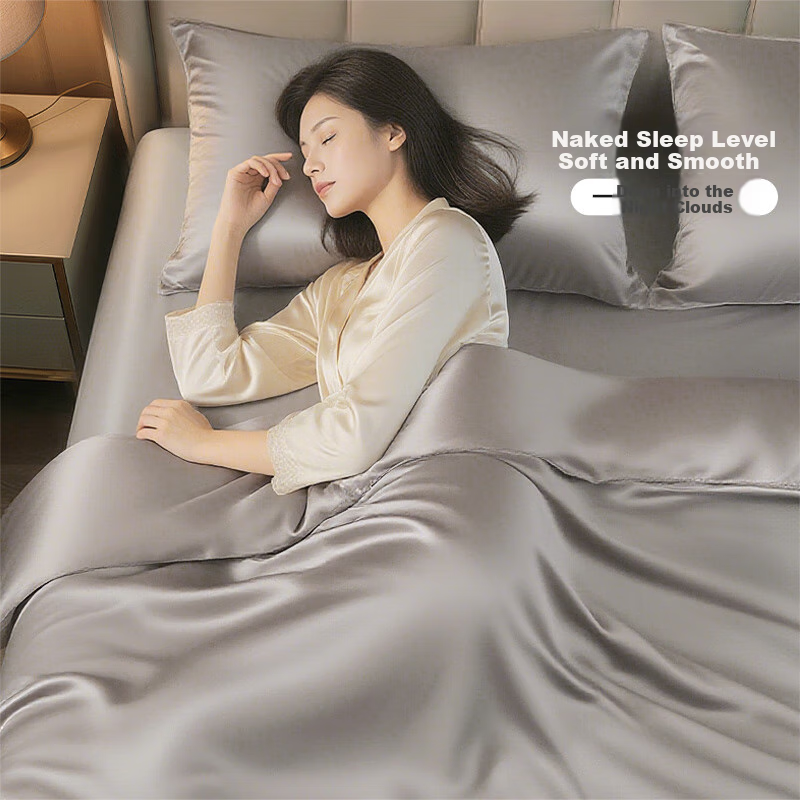 Bravo Fuanan Four-Piece Bedding Set, 100-Count Long-Staple Cotton, Luxurious Pure Cotton Duvet Cover, 203*229cm, Double Bed