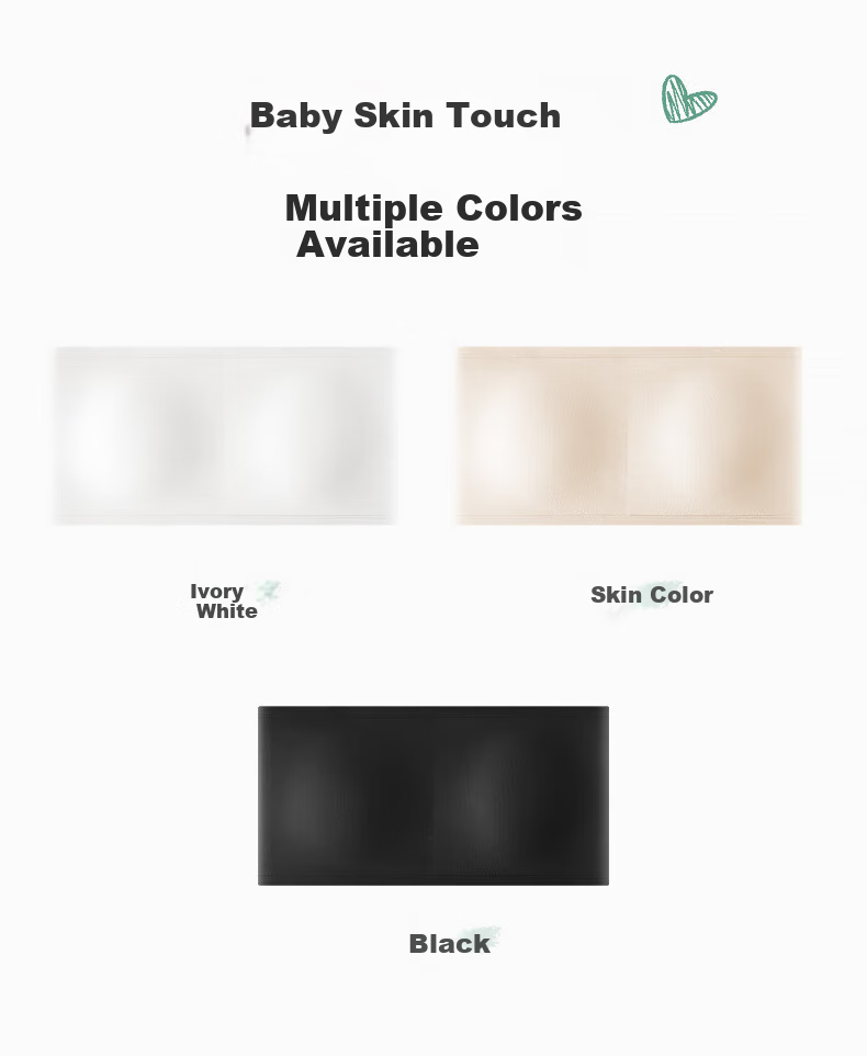 Meiya Ting Dance Student Special Invisible Bra, Teenage Girl Bandeau Anti-Exposure Inner Layer, Middle And High School Students Strapless Invisible Chest Wrap 19