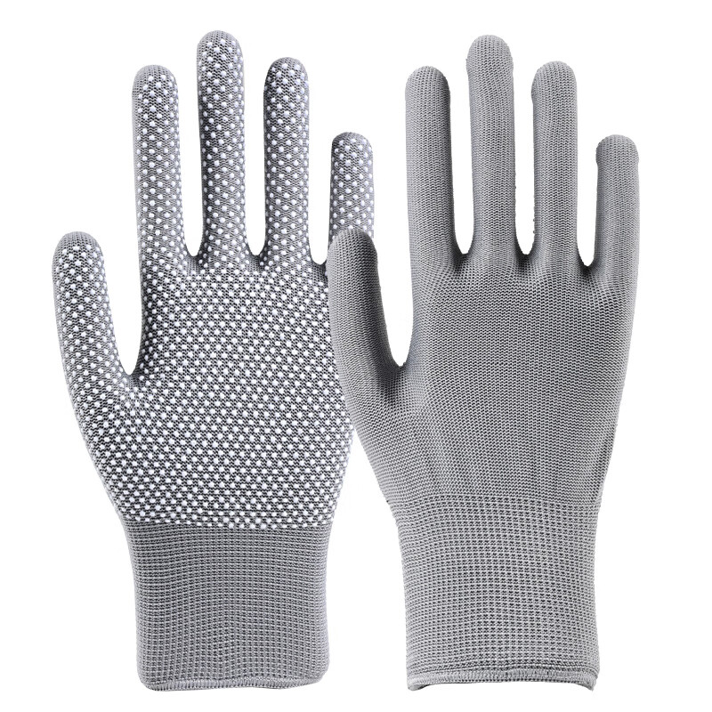 Minggu Nilon Dotted Gloves, Wear-Resistant, Non-Slip, Breathable, Lightweight Work Safety Gloves