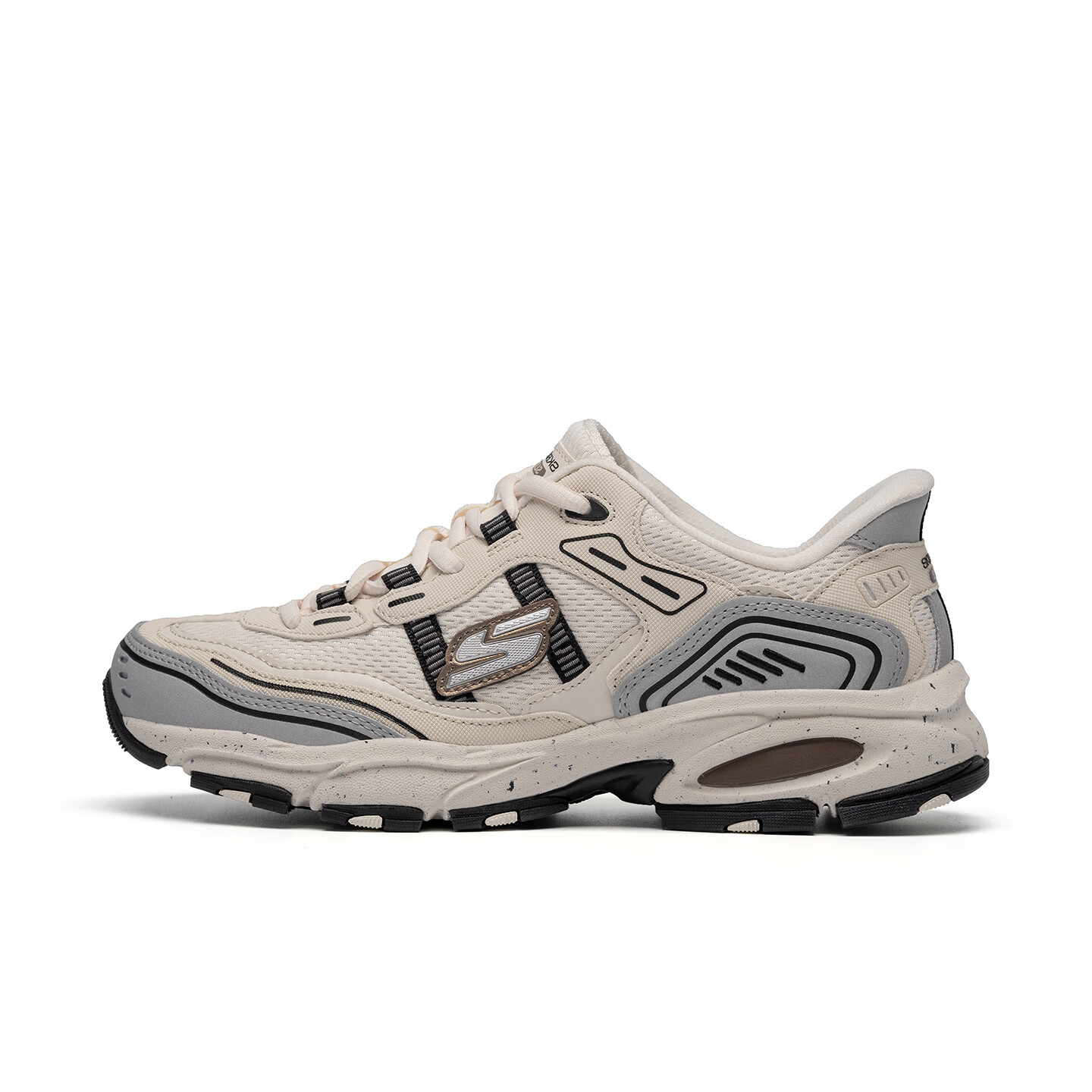 Skechers Women's Outdoor Hiking Shoes Lightweight Casual Breathable Sports Retro Dad Sneakers NTSL Silver 36