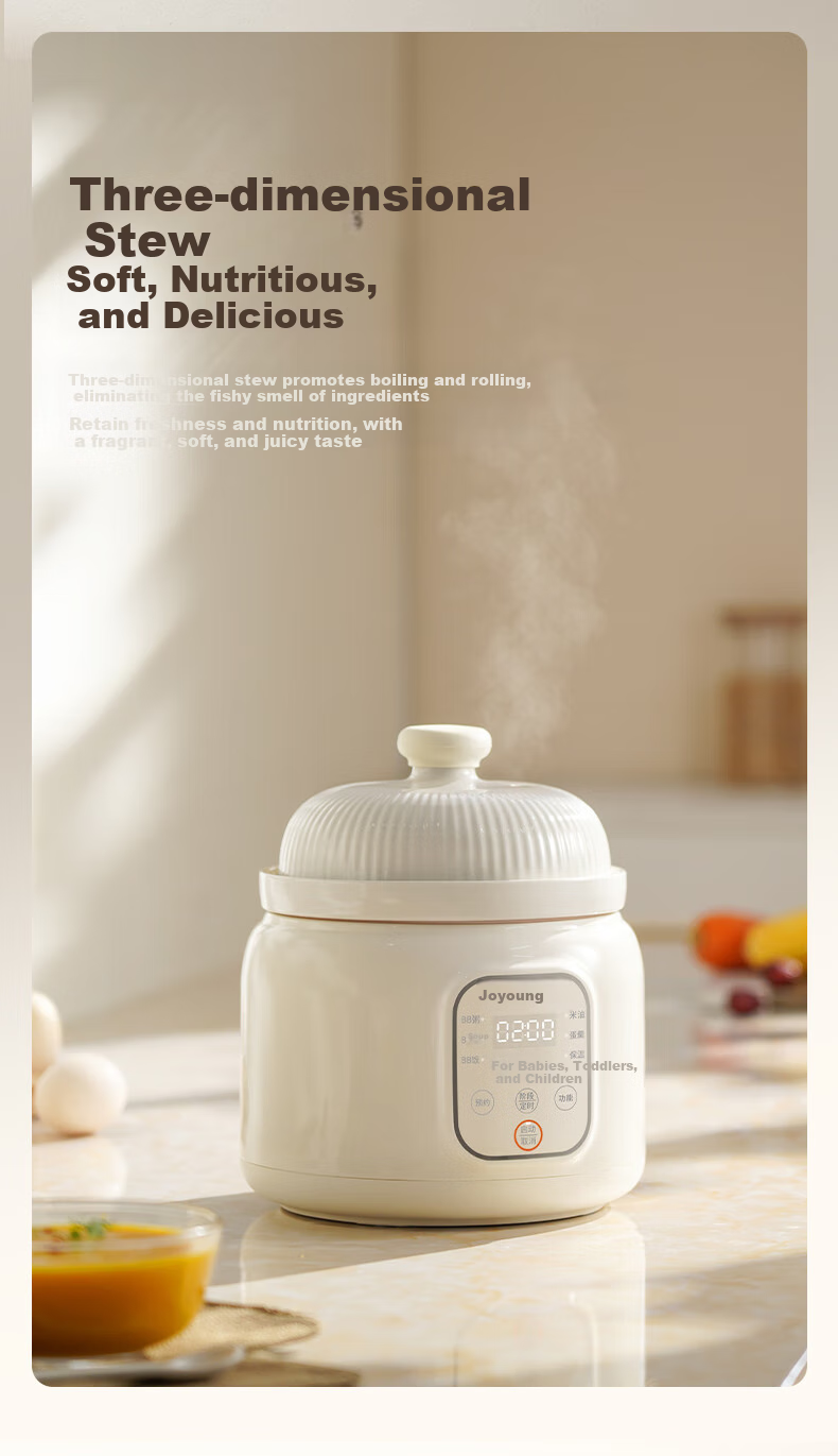 Joyoung [Subsidy] Electric Stew Pot, Baby Food Processor, Age-Specific BB Porridge Cooker, Infant-Specific Stewing Cup, Baby Soup Maker, Rice Steamer, Oil 1L Baby Food Pot GD133 4