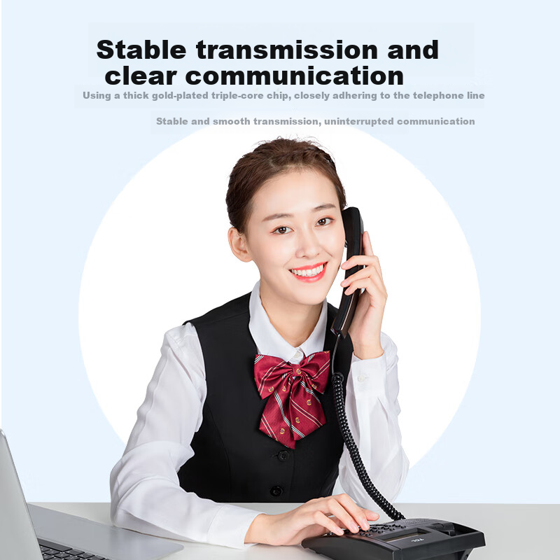 Телефонный аппарат Shengwei ATC6001G, проводной телефонный аппарат, спиральный шнур, соединительный кабель, вилка 4P4C, длина 1.8 метра, черный