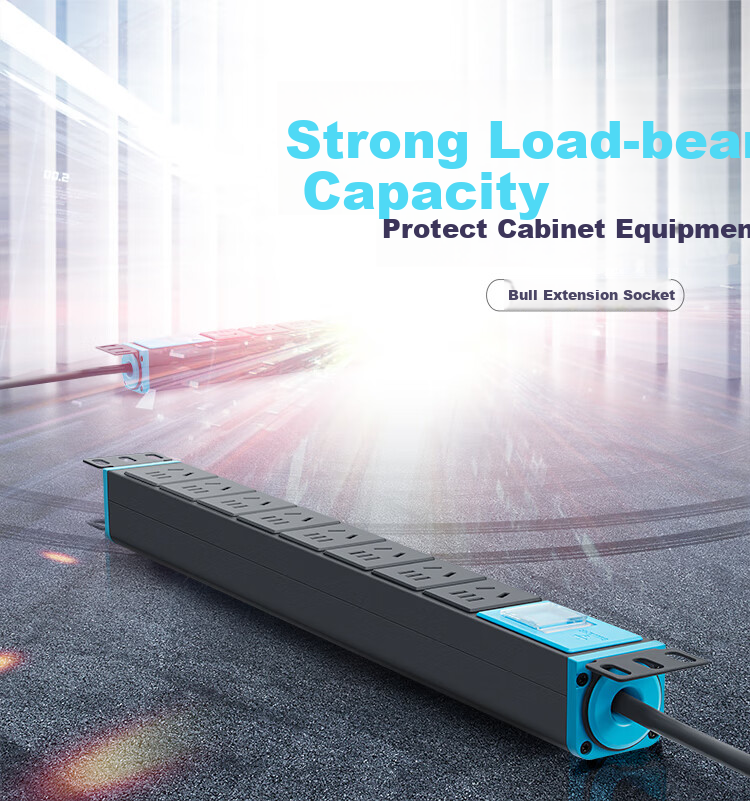 BULL PDU Desktop Gaming Cabinet Power Strip/Extension Cord/Surge Protector, 8 Outlets with Master Switch, 3-Meter Standard Size, New And Old National Standards Mixed Delivery 1080/108E 1
