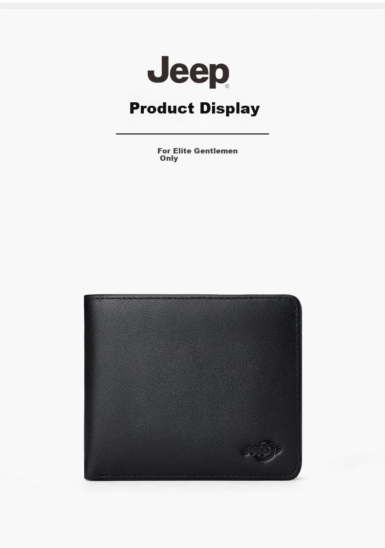 JEEP Wallet for Men, Short Style with Multiple Card Slots, Top-Grain Leather Billfold, Birthday Gift 9