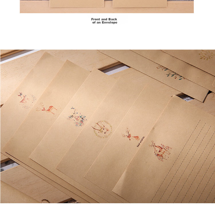 Shiluode Envelope And Letter Set, Birthday Gift, Vintage Fresh Love Letter Stationery, Simple Artistic 10 Envelopes And 10 Sheets of Paper 11