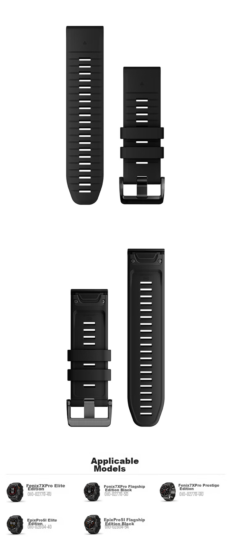 GARMIN Gray Nylon Watch Strap (26 mm), Compatible with F7X PRO/EPIX PRO(51) 1