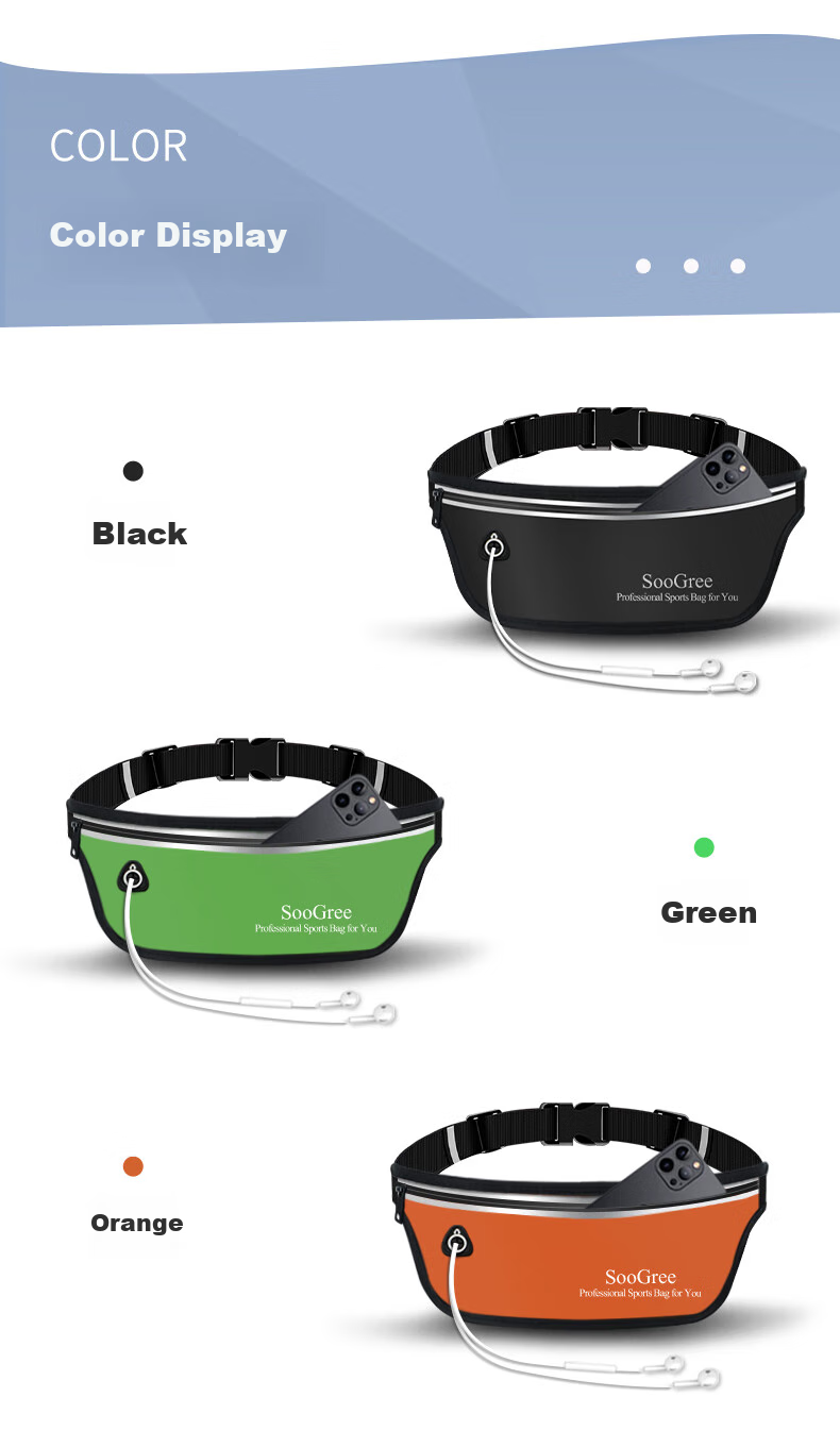 SooGree Sports Waist Pack, Running Phone Carrier, Unisex for Men And Women, Cycling Marathon Waterproof Lightweight Phone Storage Bag 9