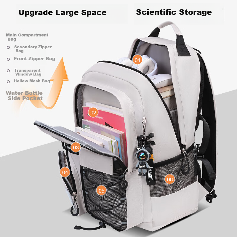 Dishuai Backpack for Middle School Boys, Large Capacity, Stylish, Lightweight, for Primary School Students Grades 4-6 And High School/College Students