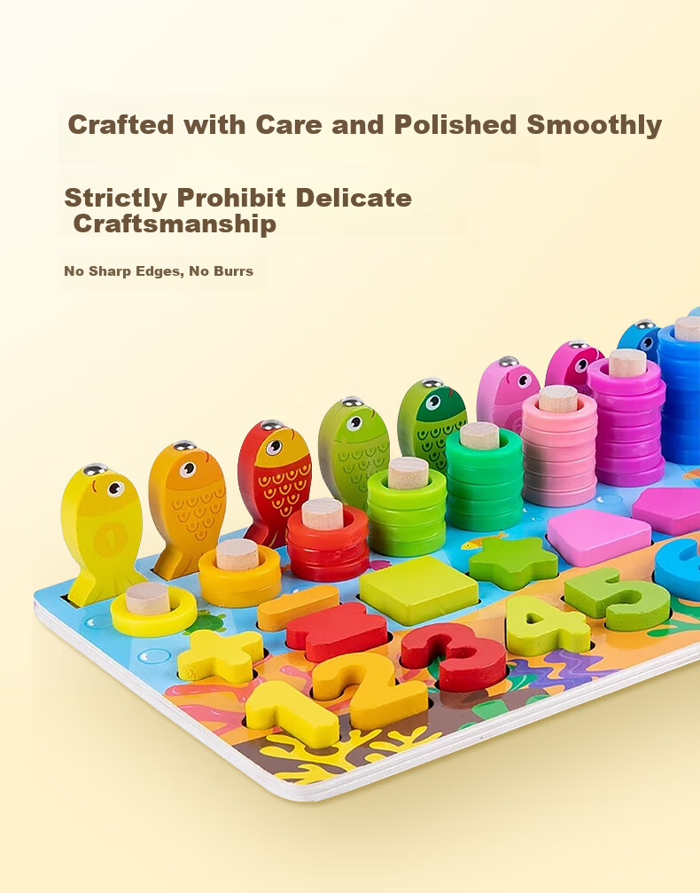 Dayanxiaowa Children's Number Building Blocks Toy, Educational Montessori Early Learning Puzzle for Ages 1-2, Brain Teaser Matching Board, Gift for Kids 3