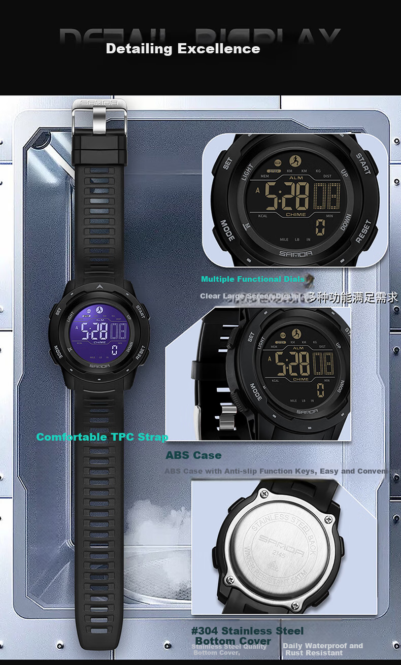 GEORGCOUNT Smartwatch for Men And Women, Middle School And High School Students, Electronic Watch for Teenagers, Outdoor Sports Pedometer Multifunctional Men's Watch 15