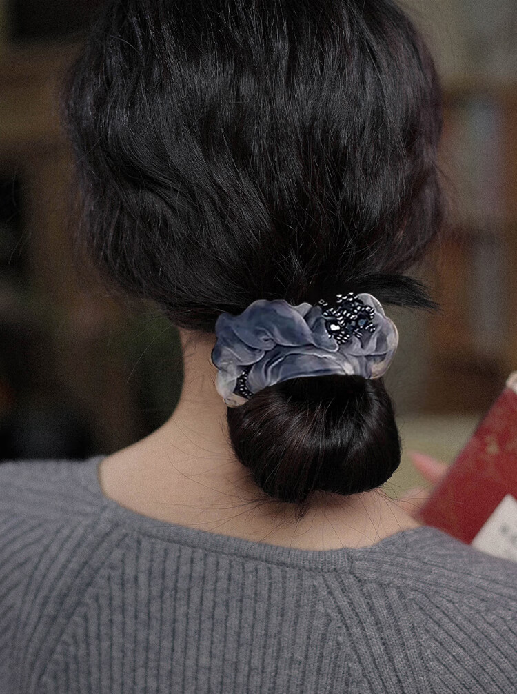 Xiangwan Elastic Hair Tie Scrunchie Mesh Flower Hair Band High Elasticity Hair Rope Birthday Gift for Women 7