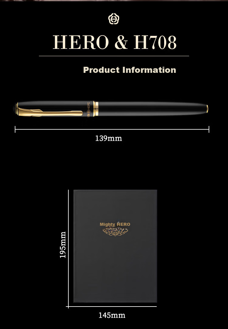HERO Graduation Gift 3-in-1 Fountain Pen Signature Pen with Fine/Nib/Calligraphy Nib Graduation Student Birthday Gift for Men and Women E522 Moyun Elegant Collection Gift Box 13
