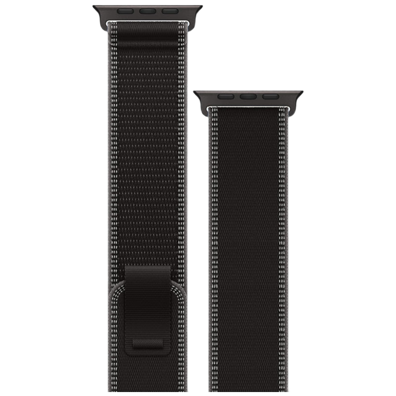 Biaodai Ge Premium Breathable Nylon Watch Band for Apple Watch S10/S11/9/8/7 iWatch 45/46/49MM Ultra 2/3 - Charcoal Black Buckle