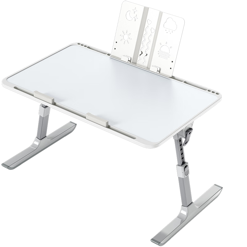 NVV Large Adjustable Folding Laptop Desk Bed Table Computer Stand Dorm Lazy Study Reading Window Small Table Board Dining Table NP-18Pro White