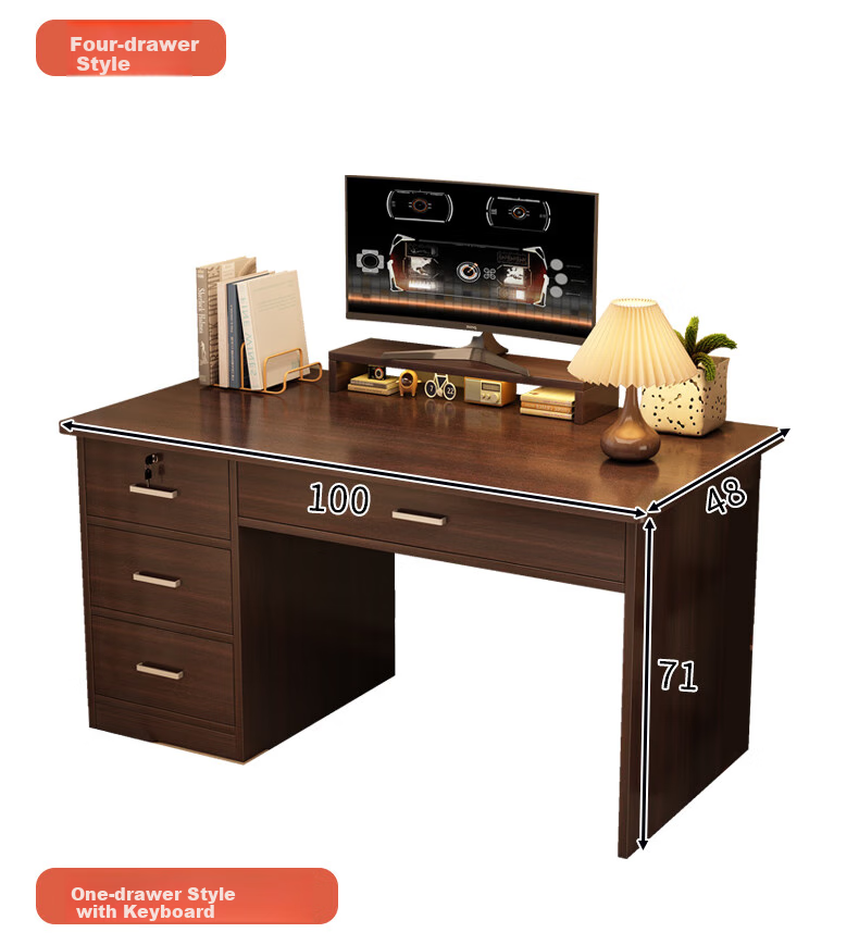 Xinyouliangjia Computer Desk, Desktop Office Desk, Home Writing And Study Desk, Adult Office Desk A095, 120cm with Five Drawers And One Door 17