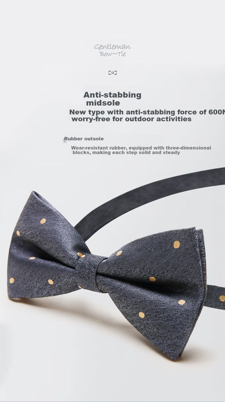 Luomeng Men's Formal Bow Tie, Wedding Groom Attire, British-Style Butterfly Knot, Navy Blue, Gift Box Packaging 3