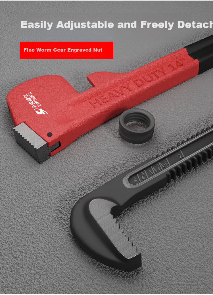 Kafuweier Heavy-Duty Pipe Wrench, Wide-Mouth Water Pipe Pliers, Adjustable Pipe Wrench, Pump Pliers for Round Pipes, Hand Vise, 8 Inches, PC5049S 2