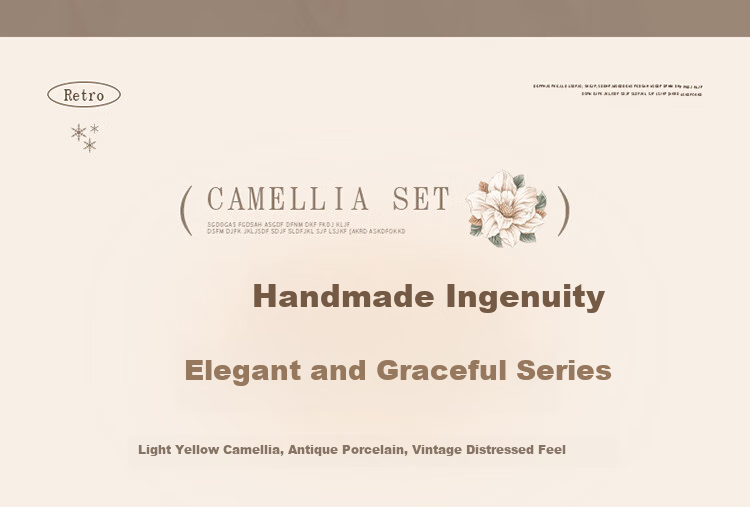 CERAMICS Family Reunion Plate Set, Round Table Plates, Home Dining Utensils, Complete Set of Plates, 9-Piece Camellia Gift Box Set for Mid-Autumn Festival 5
