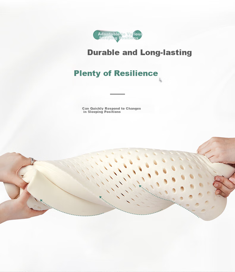 BEYOND Home Textile Latex Pillow, Thai Curved Cervical Pillow Core, Student Pillow, Single Pack, 50*30*9/7cm 7